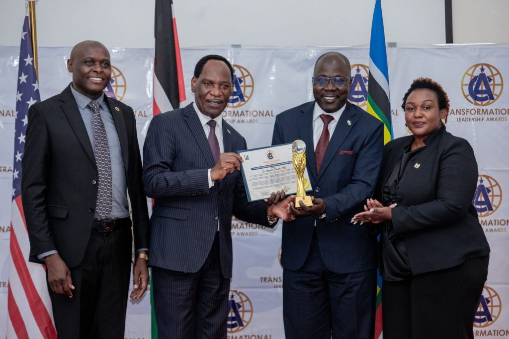 KEMI CEO awarded for Transformational Leadership efforts Dr. Maurice Odondo Transformational Leadership Award ceremony